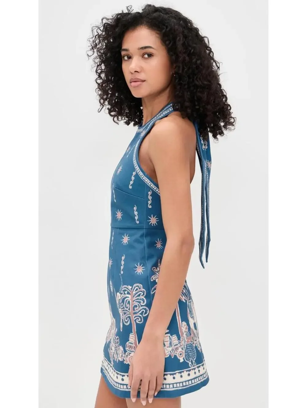 ALÉMAIS Women's Acacia Mini Dress, Blue, COVER UP 6